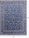Blue Persian Nain Hand Knotted Wool & Silk Rug - 8' 0" X 10' 1" - Golden Nile