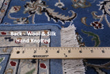 Blue Persian Nain Hand Knotted Wool & Silk Rug - 8' 0" X 10' 1" - Golden Nile
