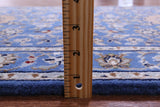 Blue Persian Nain Handmade Wool & Silk Rug - 2' 8" X 16' 0" - Golden Nile