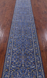 Blue Persian Nain Hand Knotted Wool & Silk Rug - 2' 7" X 14' 2" - Golden Nile