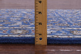 Blue Persian Nain Hand Knotted Wool & Silk Rug - 2' 7" X 14' 2" - Golden Nile