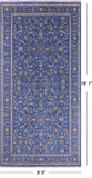 Blue Persian Nain Hand Knotted Wool & Silk Rug - 9' 0" X 19' 1" - Golden Nile