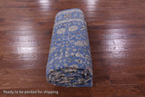 Blue Persian Nain Hand Knotted Wool & Silk Rug - 9' 0" X 19' 1" - Golden Nile