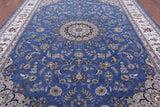 Blue Persian Nain Hand Knotted Wool & Silk Rug - 10' 3" X 14' 5" - Golden Nile