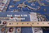Blue Persian Nain Handmade Wool & Silk Rug - 9' 11" X 20' 4" - Golden Nile