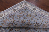 Blue Persian Nain Hand Knotted Wool & Silk Rug - 9' 0" X 12' 0" - Golden Nile