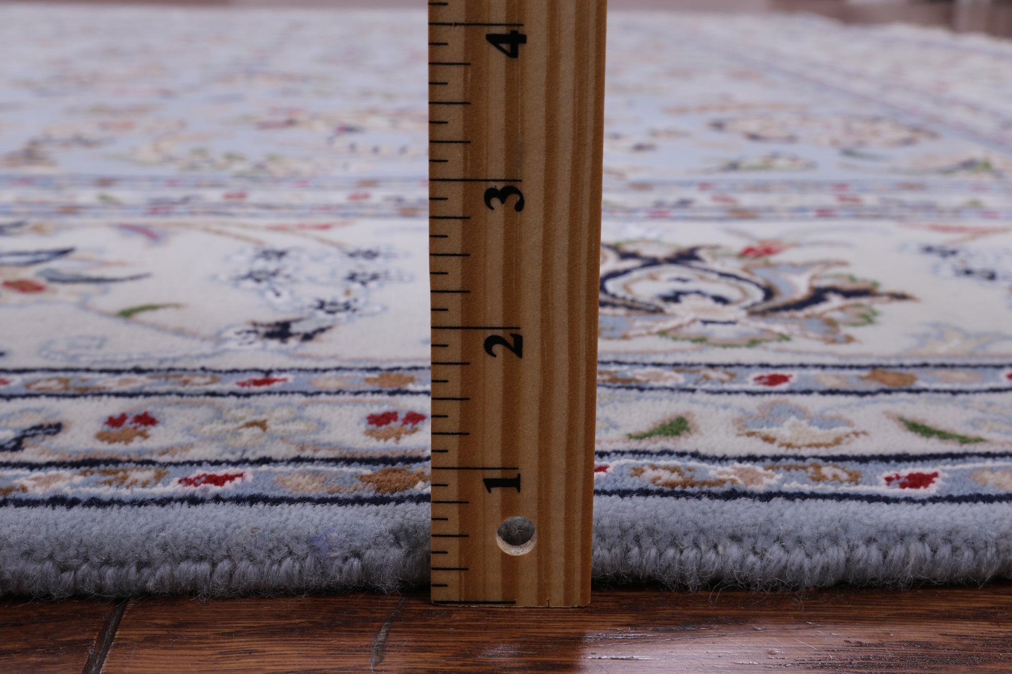 Blue Persian Nain Hand Knotted Wool & Silk Rug - 9' 0" X 12' 0" - Golden Nile