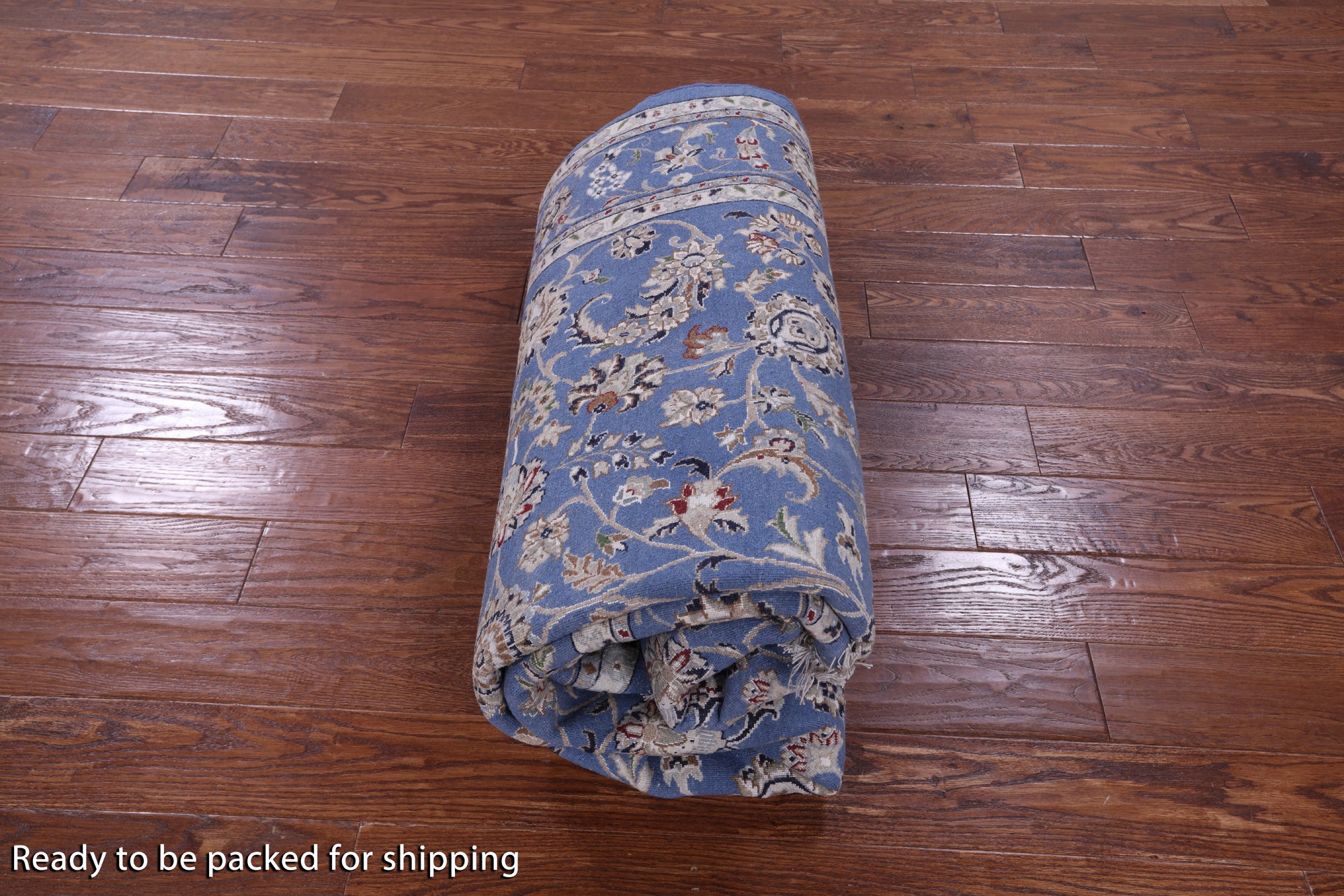 Blue Persian Nain Hand Knotted Wool & Silk Rug - 6' 0" X 9' 2" - Golden Nile