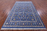 Blue Persian Nain Hand Knotted Wool & Silk Rug - 6' 0" X 9' 2" - Golden Nile