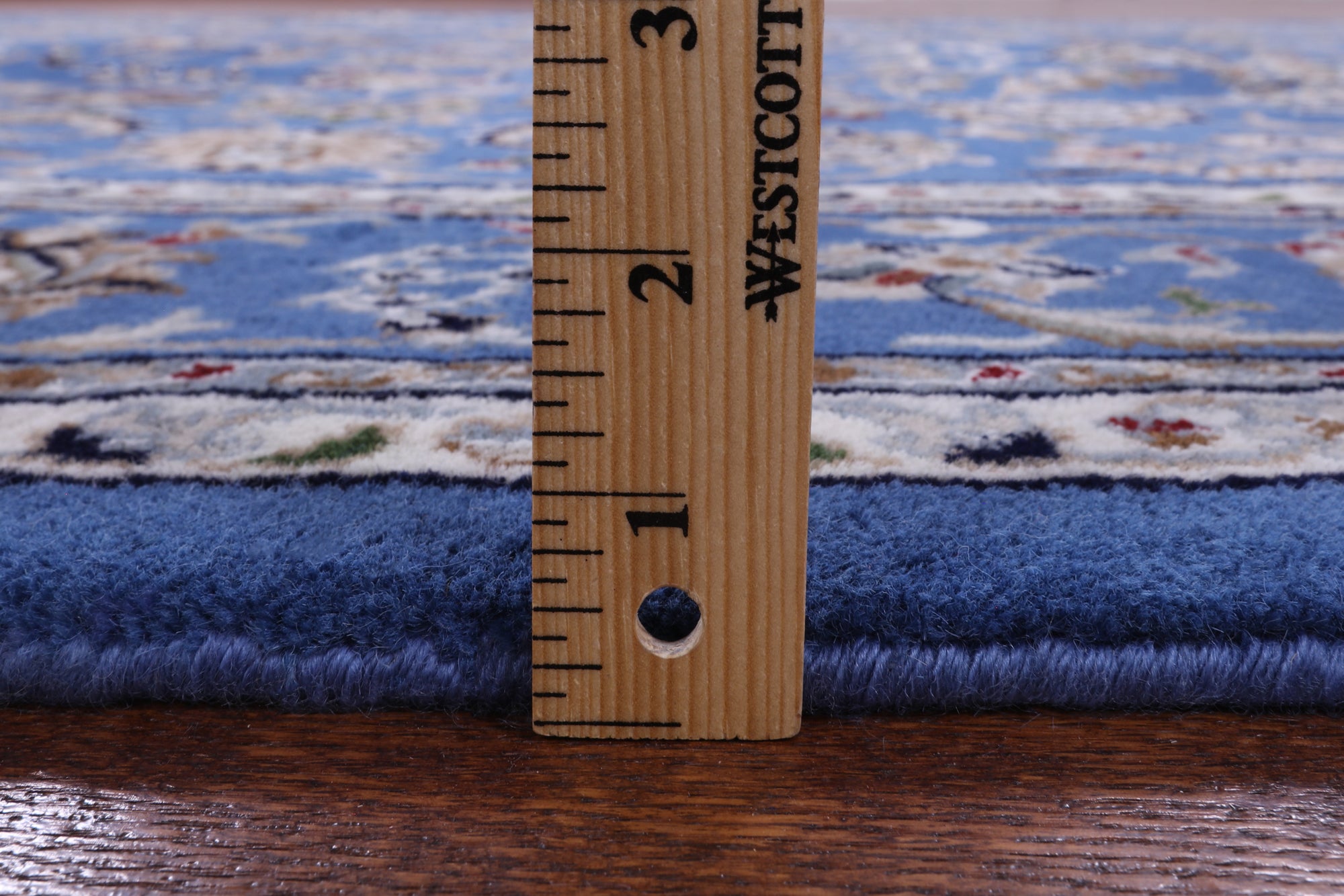 Blue Persian Nain Hand Knotted Wool & Silk Rug - 6' 0" X 9' 2" - Golden Nile