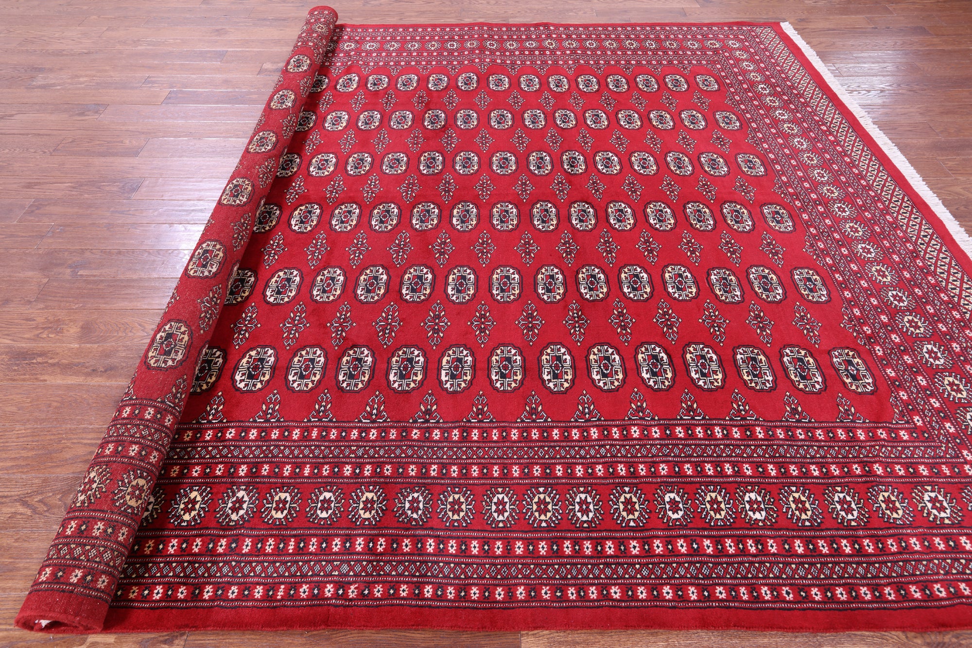 Red Bokhara Hand-Knotted Wool Rug - 9' 2" X 11' 9"