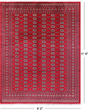 Red Bokhara Hand-Knotted Wool Rug - 9' 2" X 11' 9"