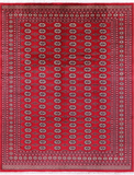 Red Bokhara Hand-Knotted Wool Rug - 9' 2" X 11' 9"