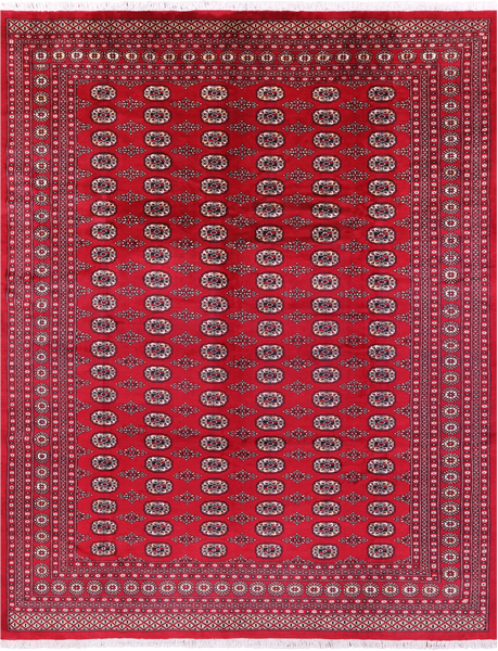 Red Bokhara Hand-Knotted Wool Rug - 9' 2" X 11' 9"