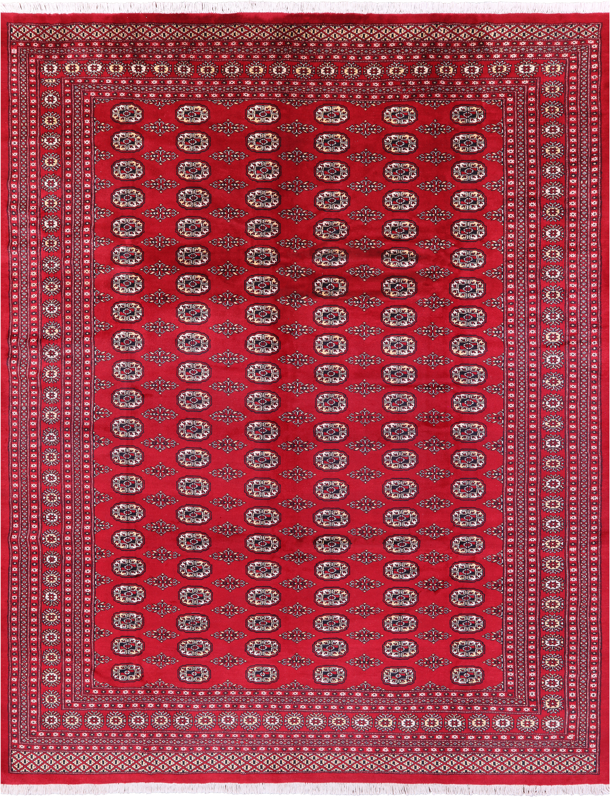 Red Bokhara Hand-Knotted Wool Rug - 9' 2" X 11' 9"