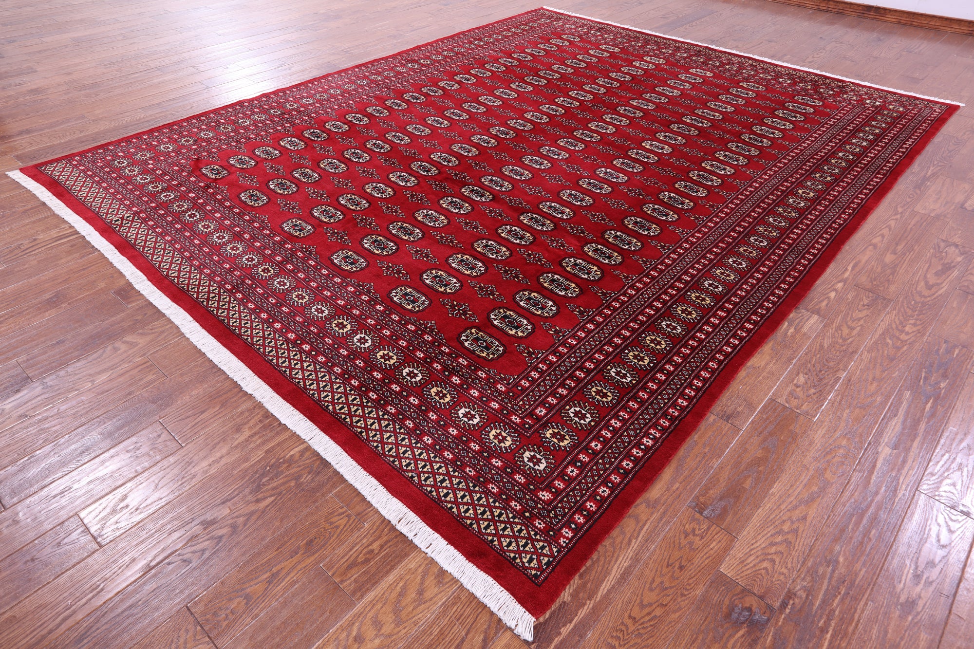 Red Bokhara Hand-Knotted Wool Rug - 9' 2" X 11' 9"