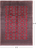 Red Bokhara Hand-Knotted Wool Rug - 8' 3" X 11' 5"