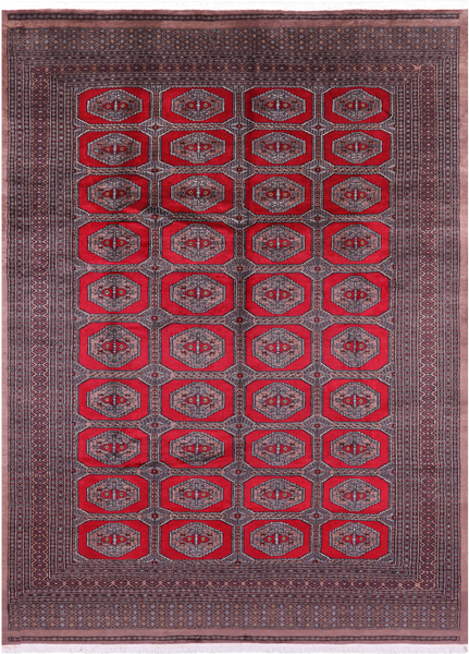 Red Bokhara Hand-Knotted Wool Rug - 8' 3" X 11' 5"