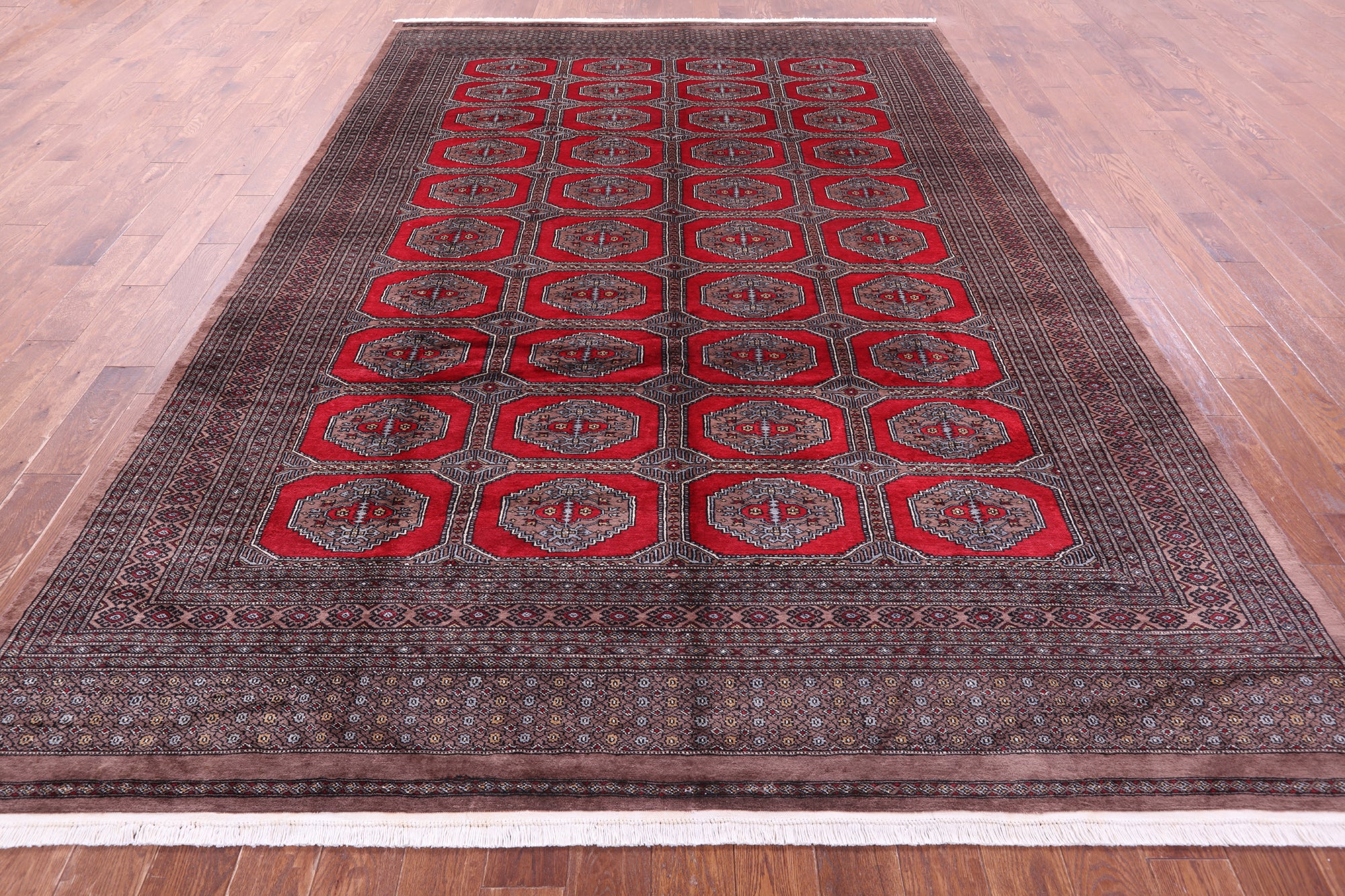 Red Bokhara Hand-Knotted Wool Rug - 8' 3" X 11' 5"