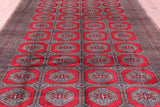 Red Bokhara Hand-Knotted Wool Rug - 8' 3" X 11' 5"