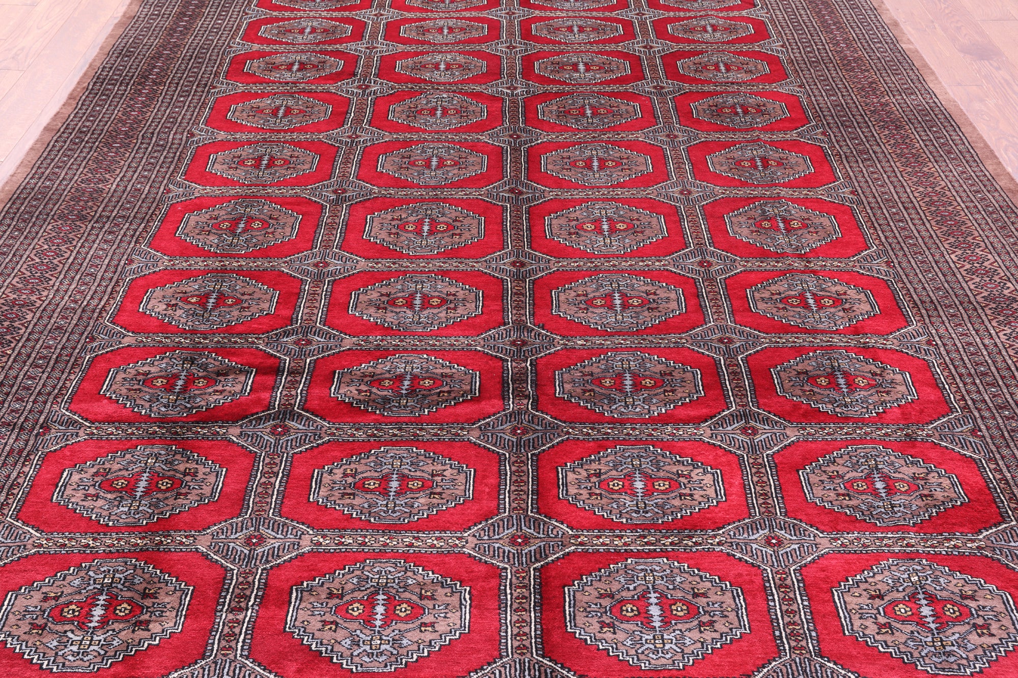Red Bokhara Hand-Knotted Wool Rug - 8' 3" X 11' 5"