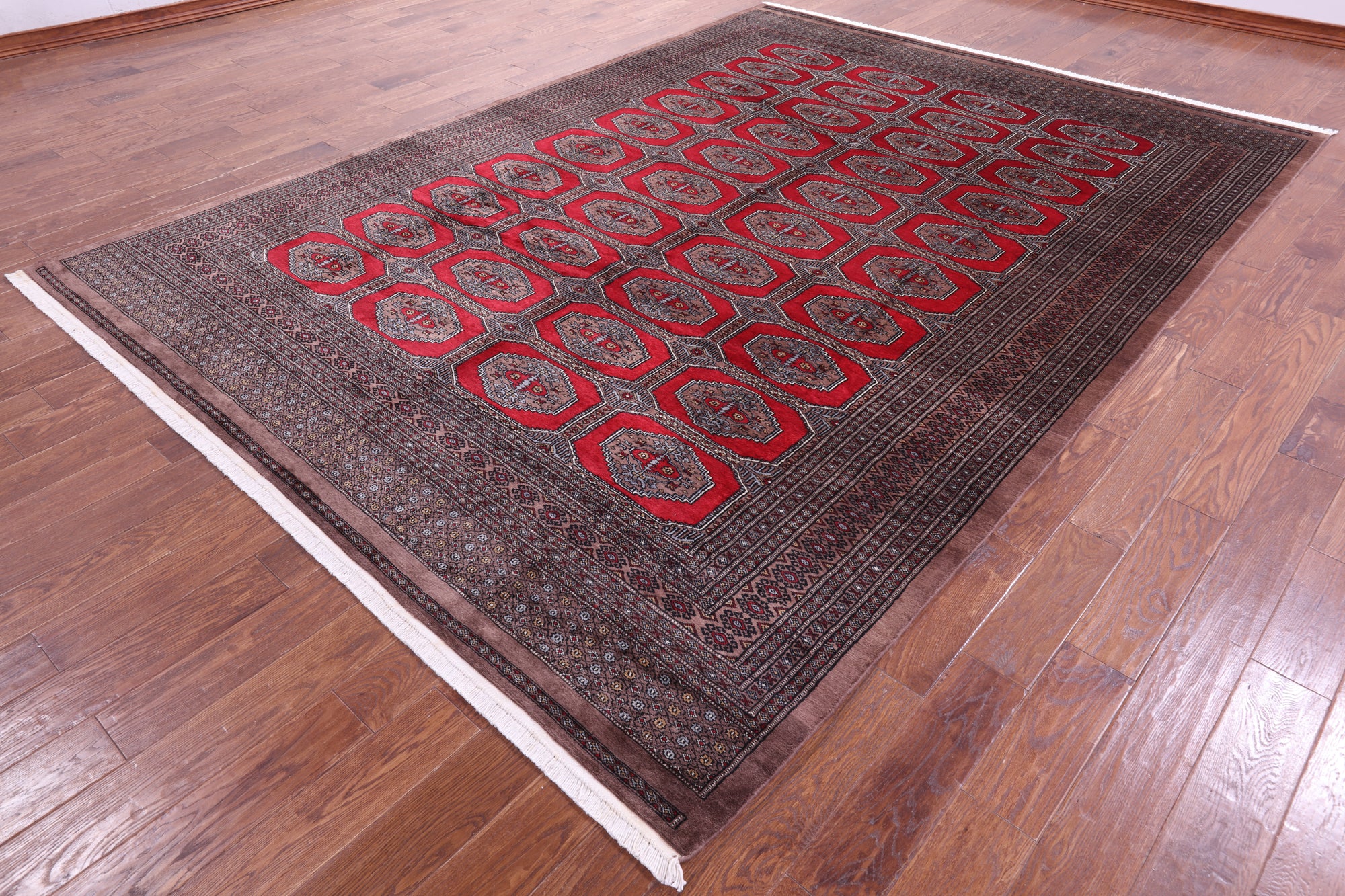 Red Bokhara Hand-Knotted Wool Rug - 8' 3" X 11' 5"