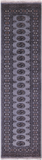 Grey Bokhara Handmade Wool Runner Rug - 2' 7" X 10' 2"
