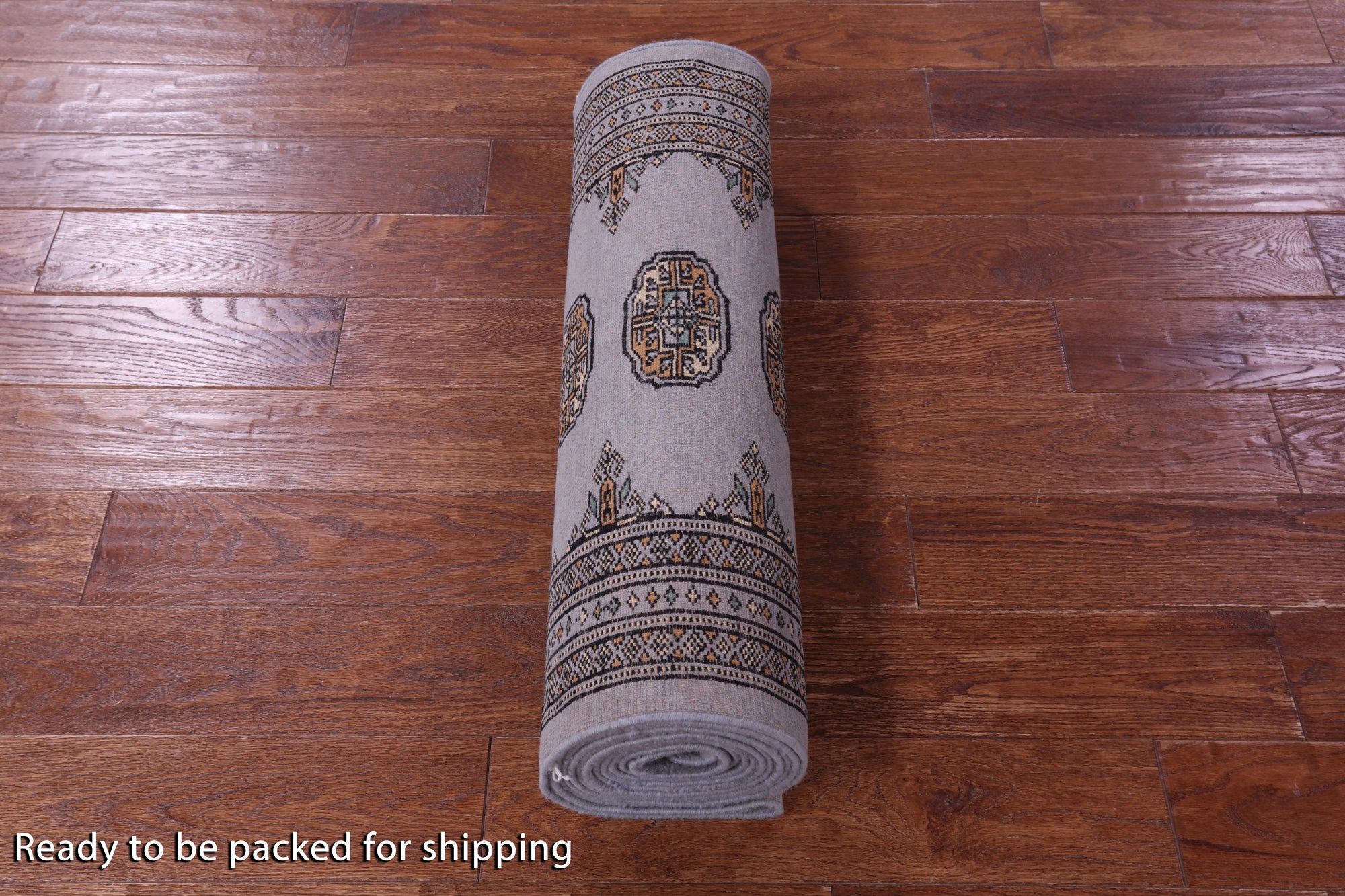 Grey Bokhara Handmade Wool Runner Rug - 2' 7" X 15' 7"