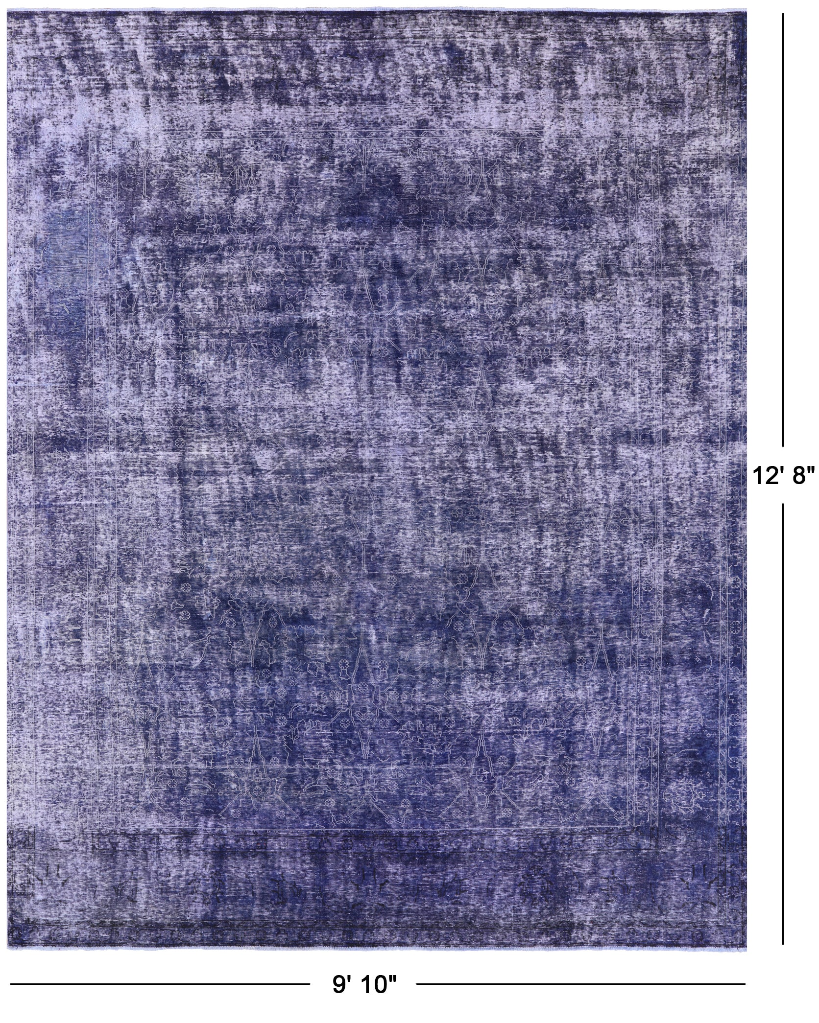 Persian Overdyed Hand Knotted Wool Area Rug - 9' 10" X 12' 8" - Golden Nile