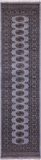 Grey Bokhara Hand-Knotted Wool Runner Rug - 2' 7" X 10' 2"