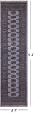 Grey Bokhara Hand-Knotted Wool Runner Rug - 2' 7" X 10' 2"