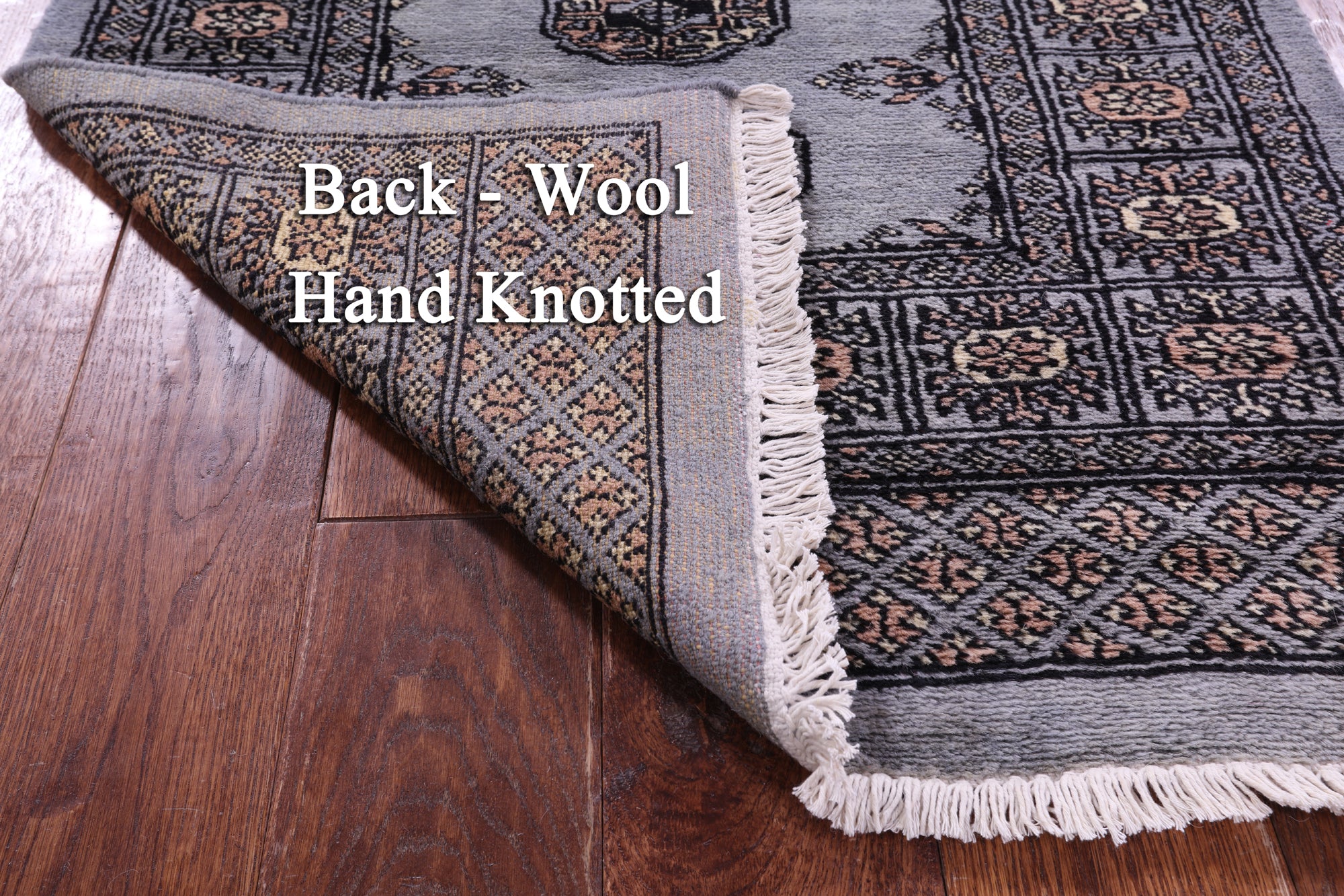 Grey Bokhara Hand-Knotted Wool Runner Rug - 2' 7" X 10' 2"