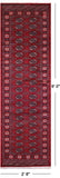 Red Bokhara Hand-Knotted Wool Runner Rug - 2' 8" X 9' 0"