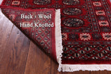 Red Bokhara Hand-Knotted Wool Runner Rug - 2' 8" X 9' 0"