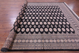 Black Bokhara Hand-Knotted Wool Rug - 9' 2" X 12' 0"