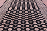 Black Bokhara Hand-Knotted Wool Rug - 9' 2" X 12' 0"