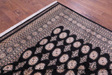 Black Bokhara Hand-Knotted Wool Rug - 9' 2" X 12' 0"