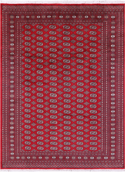 Red Bokhara Hand-Knotted Wool Rug - 8' 0" X 10' 4"