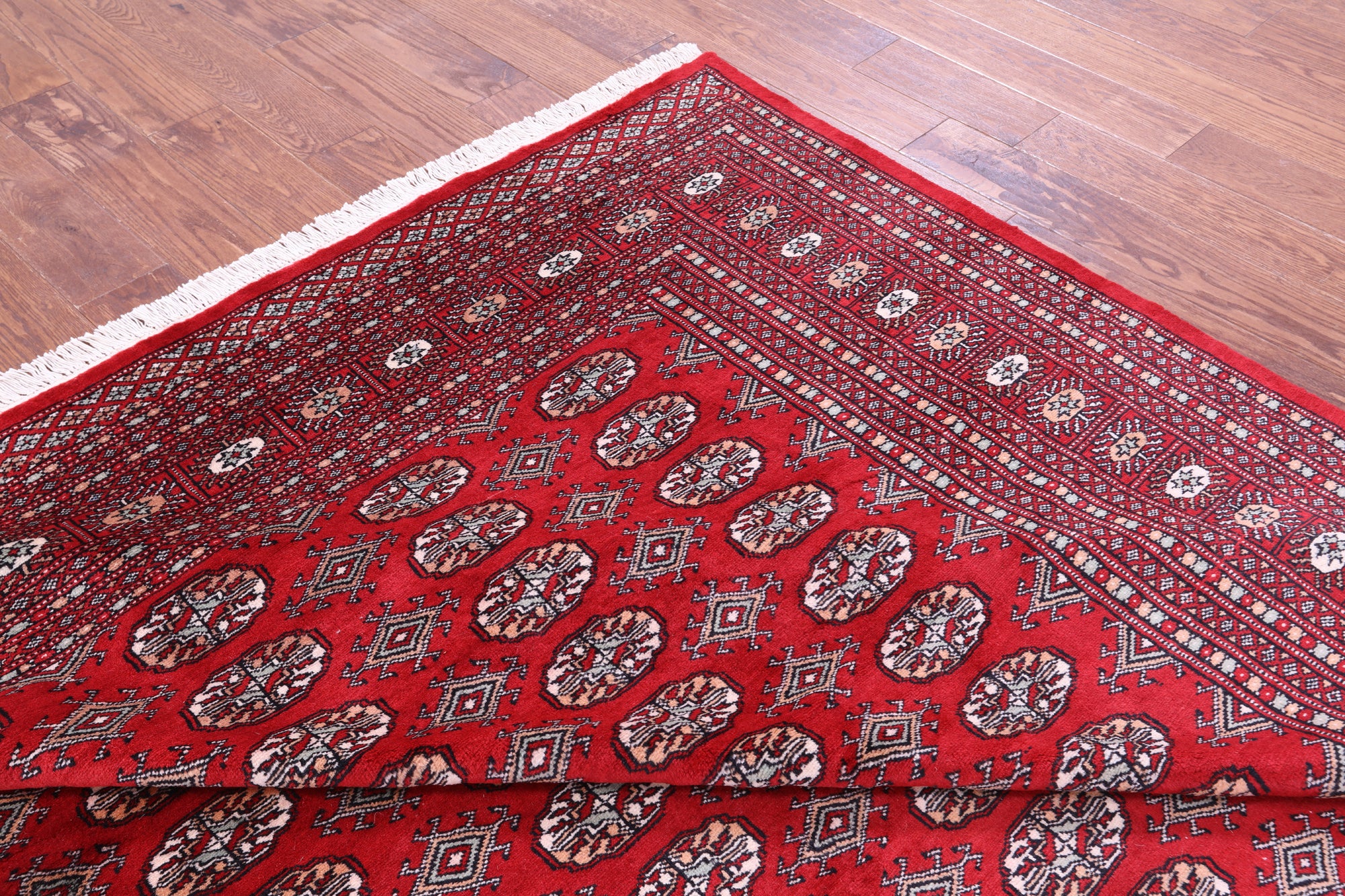 Red Bokhara Hand-Knotted Wool Rug - 8' 0" X 10' 4"