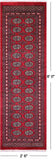 Red Bokhara Handmade Wool Runner Rug - 2' 6" X 8' 0"