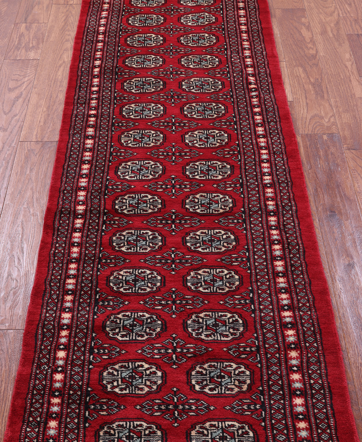 Red Bokhara Handmade Wool Runner Rug - 2' 6" X 8' 0"