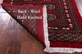 Red Bokhara Handmade Wool Runner Rug - 2' 6" X 8' 0"