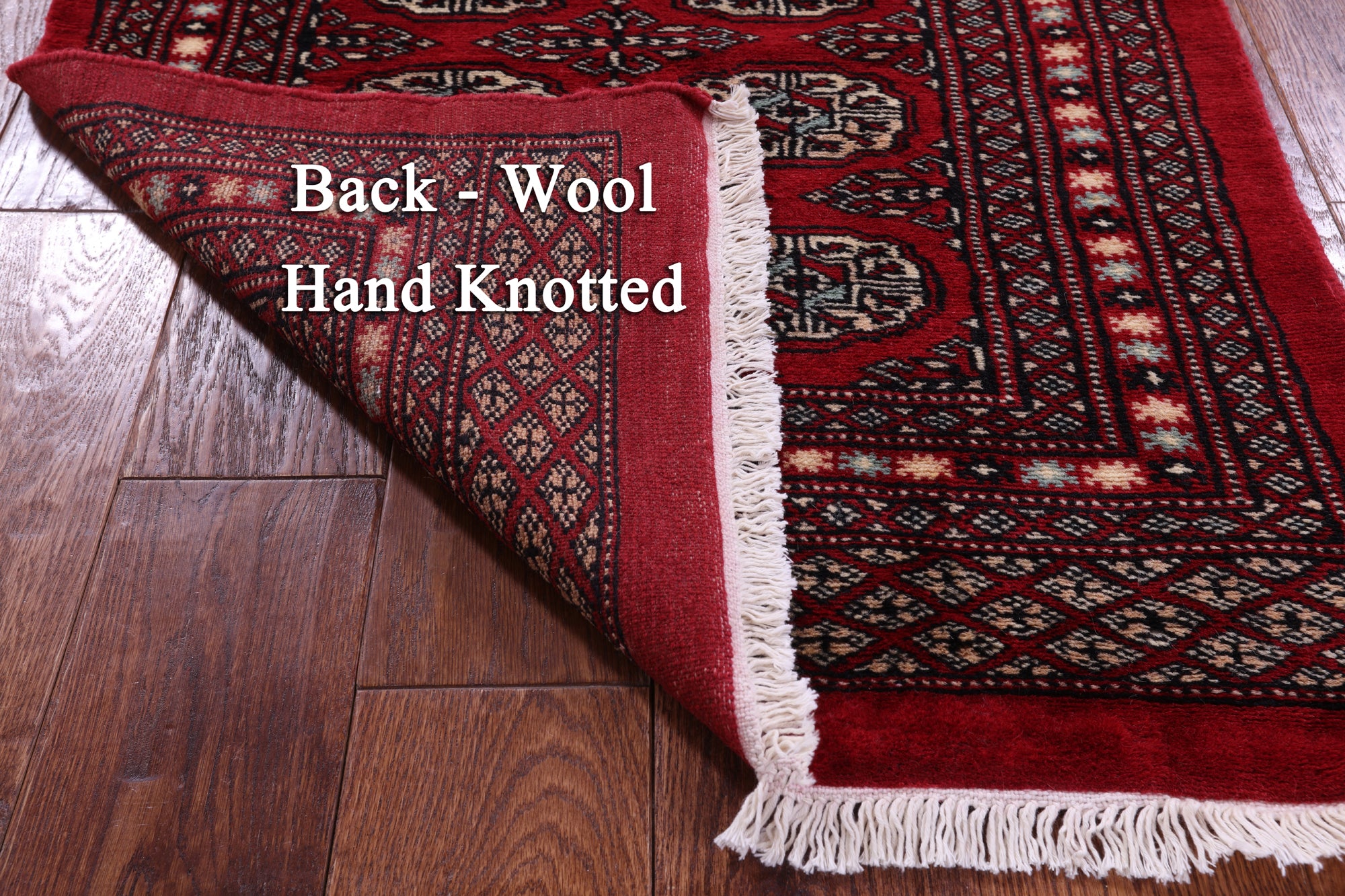 Red Bokhara Handmade Wool Runner Rug - 2' 6" X 8' 0"