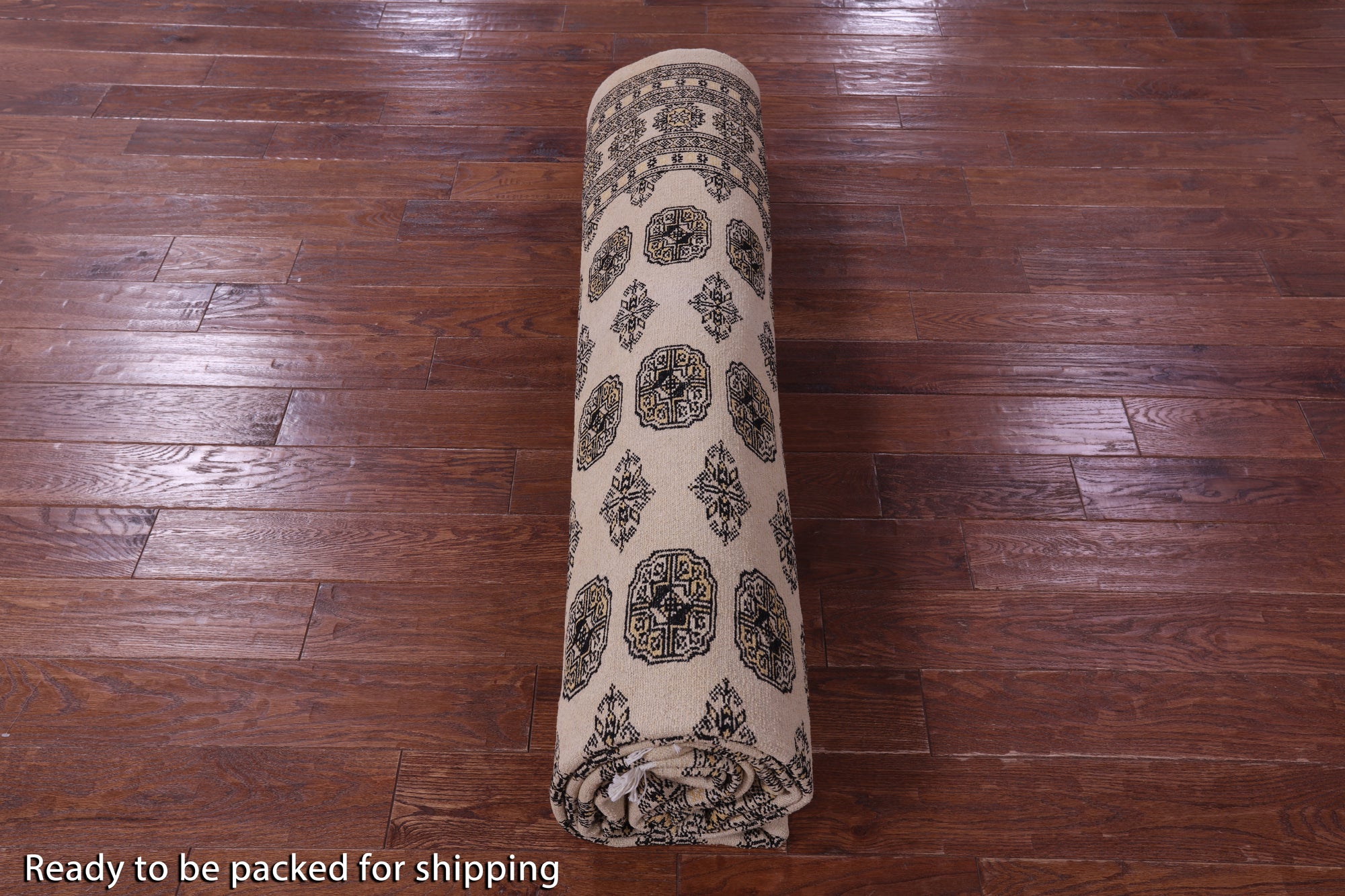 Ivory Bokhara Handmade Wool Rug - 9' 2" X 12' 0"