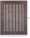 Ivory Bokhara Handmade Wool Rug - 9' 2" X 12' 0"