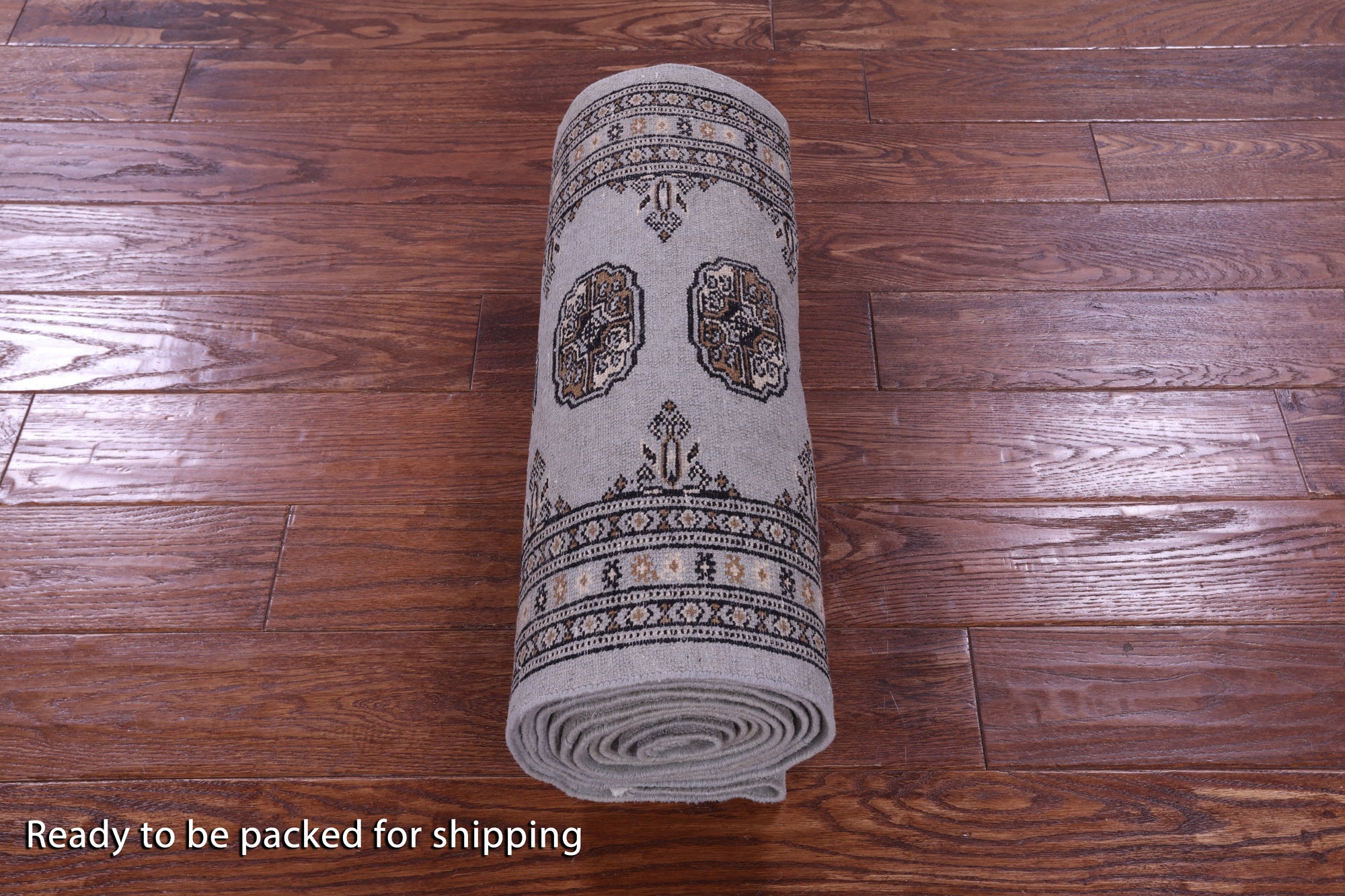 Grey Bokhara Handmade Wool Runner Rug - 2' 1" X 14' 0"