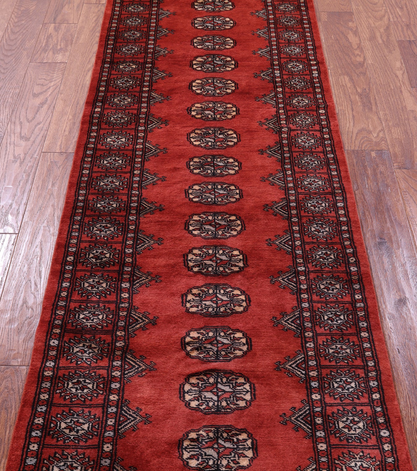 Rust Bokhara Hand-Knotted Wool Runner Rug - 2' 7" X 7' 6"