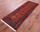 Rust Bokhara Hand-Knotted Wool Runner Rug - 2' 7" X 7' 6"