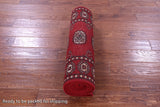 Red Bokhara Handmade Wool Runner Rug - 2' 5" X 13' 3"