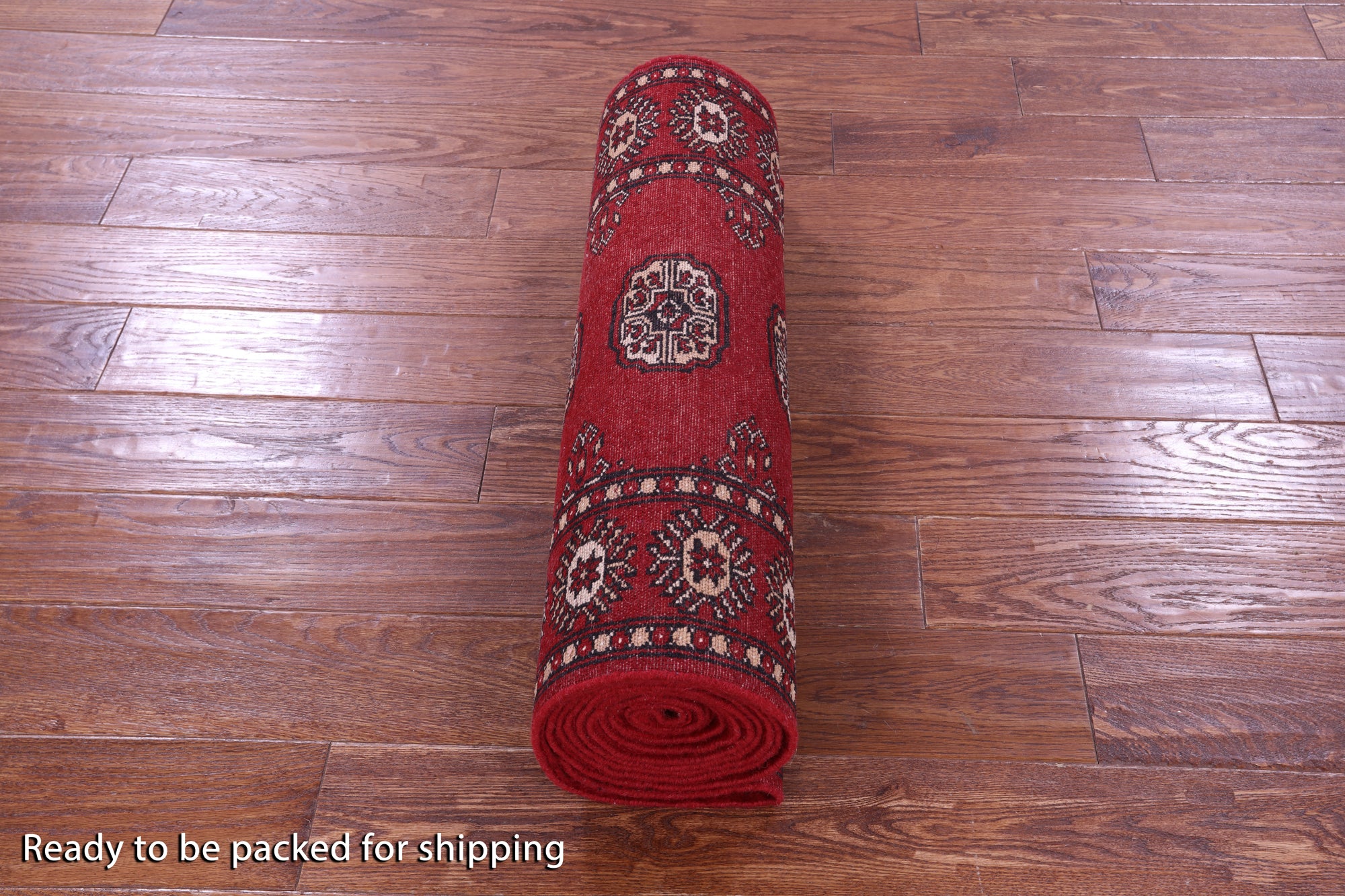 Red Bokhara Handmade Wool Runner Rug - 2' 5" X 13' 3"